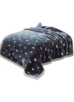 Buy Microplush Fleece Premium Bed Blanket Polyester Black 180x220cm in Saudi Arabia