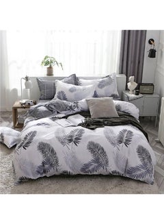 Buy 4-Piece Bedding Sheet Comforter Set Polyester Grey 200x230cm in Saudi Arabia