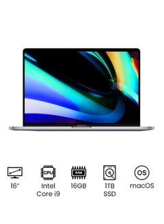 اشتري Macbook Pro Touch Bar Laptop 16-Inch Retina Display, Core i9 Processor With 2.3Ghz 8Core/16GB RAM/1TB SSD/4GB AMD Radeon 5500M Graphic Card With English Keyboard - 2019 English Silver في السعودية