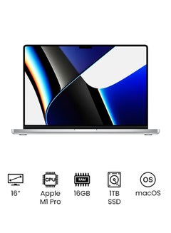 Buy MacBook Pro MK1F3 16-Inch Liquid Retina XDR Display Apple M1 Pro Chip With 10-Core CPU And 16-Core GPU/16GB RAM/1TB SSD/English And Arabic Keyboard Silver in Saudi Arabia