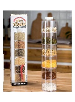 Buy Acrylic Spice Tower Set - 6 Pieces Clear 200grams in Egypt