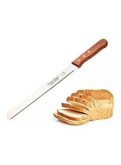 اشتري Versatile Bread And Shawarma Knife With Wooden Handle Silver في مصر