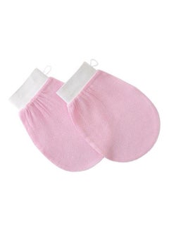 Buy 2-Piece Korean Body Scrub Mitt Gloves Pink 2grams in UAE
