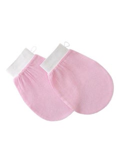 اشتري 2-Piece Korean Body Scrub Mitt Gloves Pink 2grams في السعودية