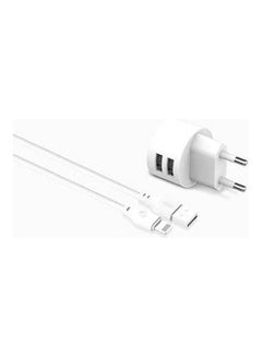 اشتري Mini Eu Charger With Apple Cable White في مصر