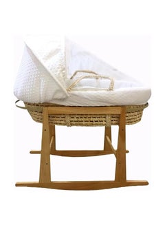 Buy Moses Basket Cot With Rocking Stand(White) in Saudi Arabia