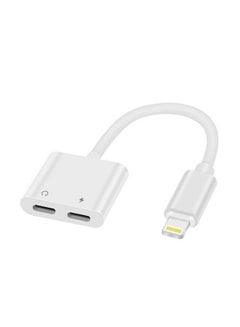 Buy Headphone Adaptor Charger For Apple iPhone 7/8/X White in Saudi Arabia