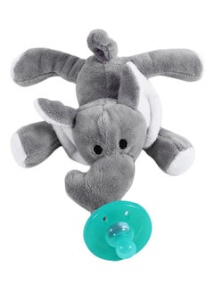 Buy 2-In-1 Baby Soothie Pacifier With Attached Plush Elephant For 3-6 Months in UAE