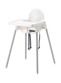 Buy Portable Lightweight Feeding High Chair With Safety Belt for Kids, White in Saudi Arabia