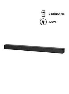Buy 2.0 Channel 120W Single Unit Compact Soundbar With Bass Reflex Speakers/Bluetooth/USB Connectivity HT-S100F Black in Egypt
