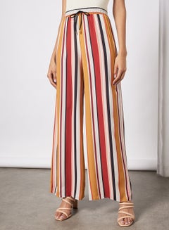 اشتري Multi Striped Wide Leg Pants طُعبة بالأبيض في الامارات