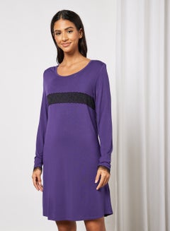 Buy Women's Casual Contrast Front Mini Dress Navy/Grey in UAE