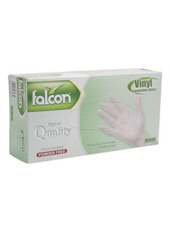 Buy 100-Piece Vinyl Examination Gloves Clear Medium in UAE