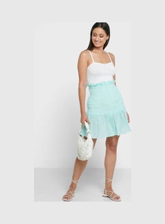 اشتري Ruched Skirt For Women Green في الامارات