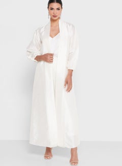 Buy Puff Sleeve Abaya For Women White in Saudi Arabia