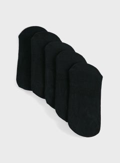 Buy Pack Of 5 Invisible Socks With Antibacterial Finish Black in UAE