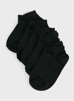 Buy Pack Of 5 Low Cut Socks With Antibacterial Finish Black in UAE