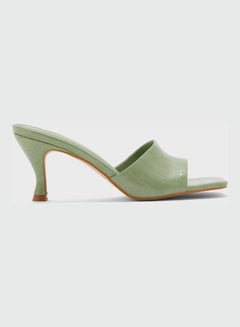 اشتري One Strap Low Heel Sandals Green في الامارات