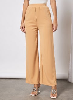 Buy High Waist  Wide Leg Pants Mustard in Saudi Arabia