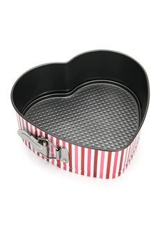 Buy Springform Heart Shape  Carbon Steel With Non Stick Cake Pan With Removable Bottom Piana Series Pink/White 21x20x8cm in UAE