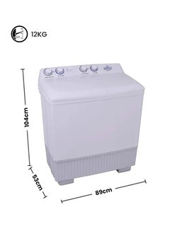 Buy 12Kg Twin Tub Washing Machine WTX-1217 White in UAE