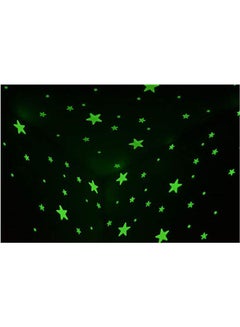 اشتري 100 Pcs Home Wall Glow In The Dark Stars Stickers Kids Bedroom Nursery Room Decoration Green في مصر