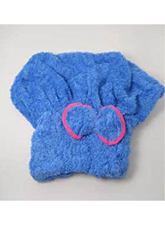 Buy Cotton Towel For Hair Drying Blue in Egypt