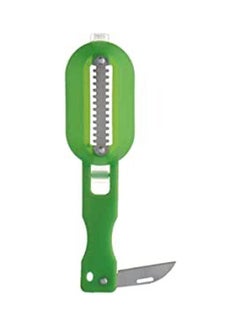 Buy Stainless Steel Fish Scale Remover With Plastic Handle Green in Saudi Arabia
