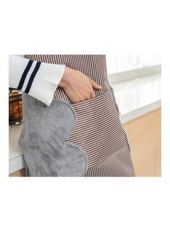 Buy Adjustable Collar Kitchen Apron With Pockets - With Plush Hand Wiping Towels Durable Waterproof Design Brown One Sizecm in Egypt