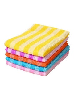 Buy Microfiber Stripe Pattern Towels Set Multiculor ‎14 x 11.2 x 5.2cm in Egypt