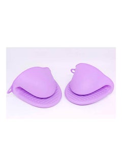 اشتري Silicon Hot Insulation Gloves - 2 Pcs Purple في مصر