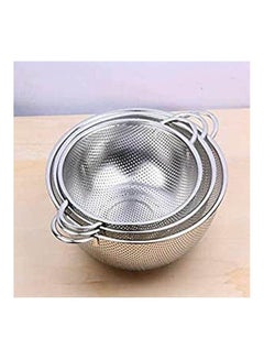 Buy Food Colander 3 Pcs Set Silver in Egypt