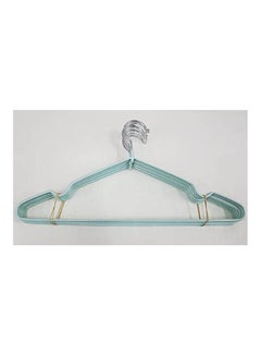 Buy Silicone Coated Stainless Steel Clothes Hanger - 10 Pieces Light-Green in Egypt