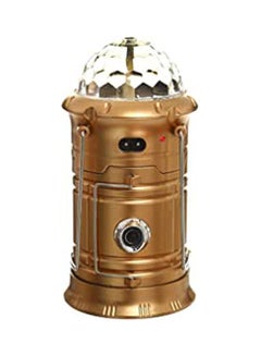 اشتري Sh 5802 Rechargeable 3 In 1 Rotating Magic Effect Ball Portable Camping Outdoor Led And Lantern Light Torch Gold في مصر