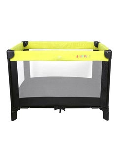 Buy 2-In-1 Compact Foldable Baby Playpen And Bed With Carry Bag - Black/Yellow in Saudi Arabia