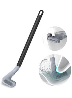 Buy Golf Toilet Brush  Deep Cleaning Flexible Silicone Toilet Bowl Cleaning Brush With Non-Slip Long Handle  Wall-Mounted Quick Drying Toilet Cleaner Brush (Black) -- Black Black in Egypt