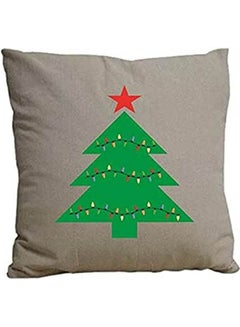 اشتري Cotton Linen Christmas Tree Print Throw Cushion Case Home Decoration Sofa Pillow Case Cover Cotton Multicolour 40x40cm في مصر