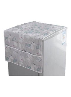 Buy Waterproof Refrigerator Dust Cover With Pockets Grey 130x55cm in Egypt