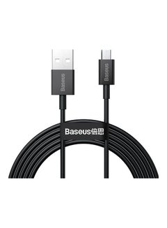 Buy Micro USB Cable Fast Quick Charger Cable USB to Micro USB 2.0 Android Charging Cord compatible for Galaxy S7 S6, Note, LG, Nexus, Nokia, PS4 2Meter Black in Saudi Arabia