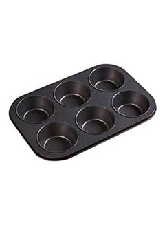 Buy Non-Stick Carbon Steel Baking Mold Muffin Cupcake Pan For 6 Cups BLack in Egypt