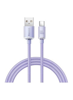 Buy 100W USB-A to USB-C Cable Fast Charge, Aluminum Alloy Casing Nylon Braided Type-C Cable for Pad Air/iPad Pro, Samsung Galaxy S21/S10/S9/Plus, Huawei, Xiaomi and Many More (1.2M) Purple in UAE