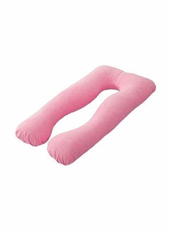 Buy Ultra-Soft Cotton U-Shaped Maternity Pillow, Comfortable and Relaxing, Breathable Material, Pink Cotton Pink 120x80cm in Saudi Arabia