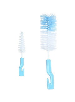 Buy 2-piece Feeding Bottle Cleaning Brush Set With BPA-free and PP Food, Blue/white in Saudi Arabia