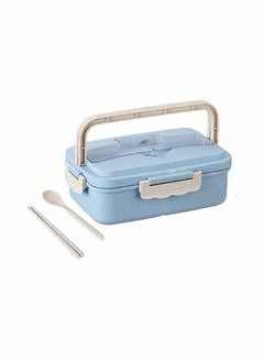 Buy Wheat Straw Microwave Spill-proof Lunch Box ,Blue- 21x13x7 inch Blue 21x13x7inch in Saudi Arabia