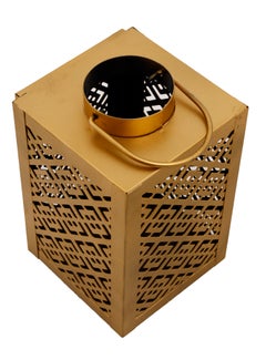 Buy Lantern Decorative Hanging Candle Holder Gold 21x13cm in Saudi Arabia