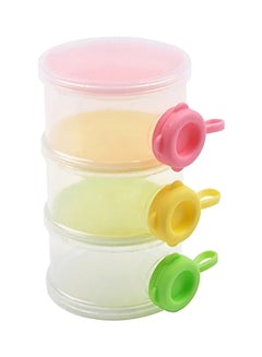 Buy 3-Layer Portable Separate Leak Proof Baby Milk Powder Container With Individual Lid in UAE