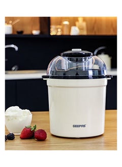 Buy Ice Cream Maker, Electric Ice Cream Maker| Aluminium Bowl with Teflon Oil | Create Homemade Frozen Desserts like Gelato, Sorbet and Frozen Yogurt 1.5 L 12.0 W GIM63027UK White/ Black in UAE