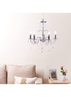 Buy 5-Light Royale Embellished Chandelier White 150cm in UAE