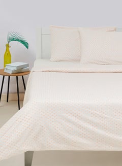 اشتري Duvet Cover Set- With 1 Duvet Cover 160X200 Cm And 2 Pillow Cover 50X75 Cm - For Double Size Mattress -Coral 100% Cotton Percale 144 Thread Count Cotton Coral DoubleNone في السعودية