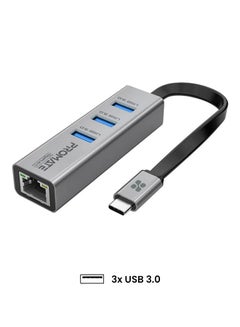 Buy Multiport USB-C To 1000Mbps RJ45 Network Adapter And Ultra-Fast 3 USB Ports With 5 Gbps Data Transfer Speed Hub For Apple MacBook Pro/Air/iMac/iPad Pro/Surface/XPS/GigaHub-C Black in Saudi Arabia